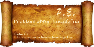 Prettenhoffer Enciána névjegykártya
